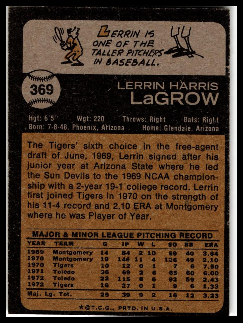 1973 Topps #369 Lerrin LaGrow