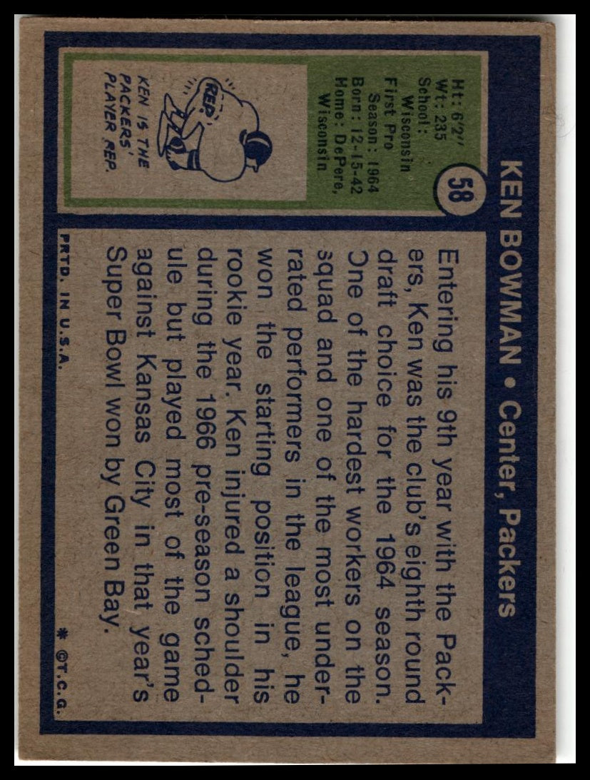 1972 Topps #58 Ken Bowman