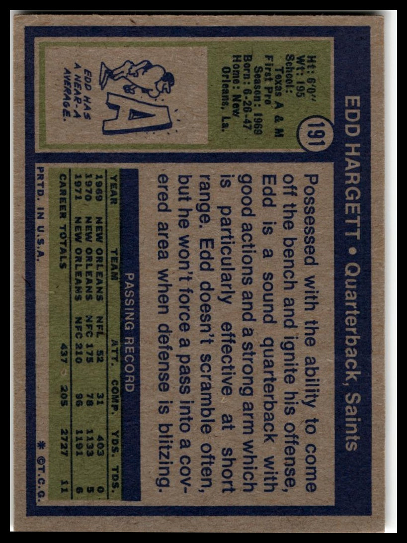 1972 Topps #191 Edd Hargett