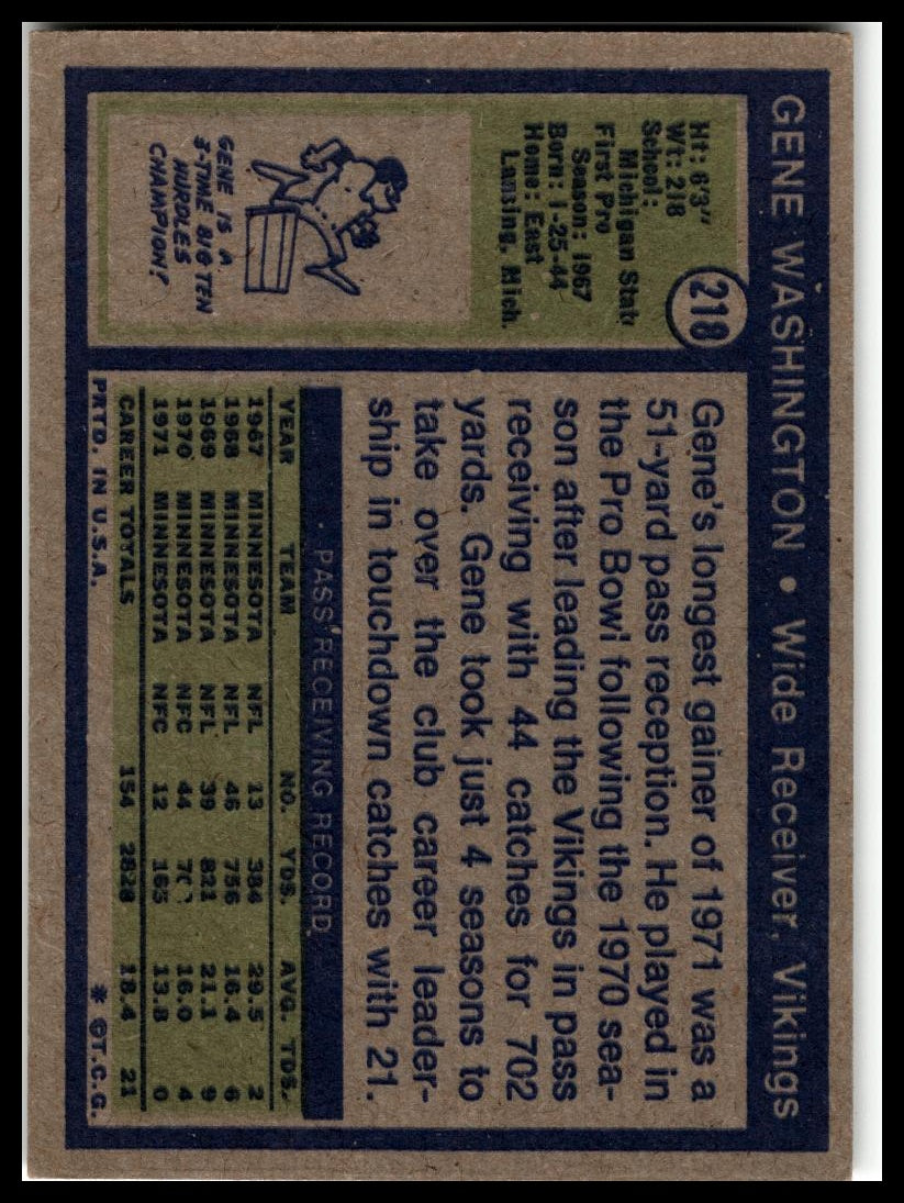 1972 Topps #218 Gene Washington