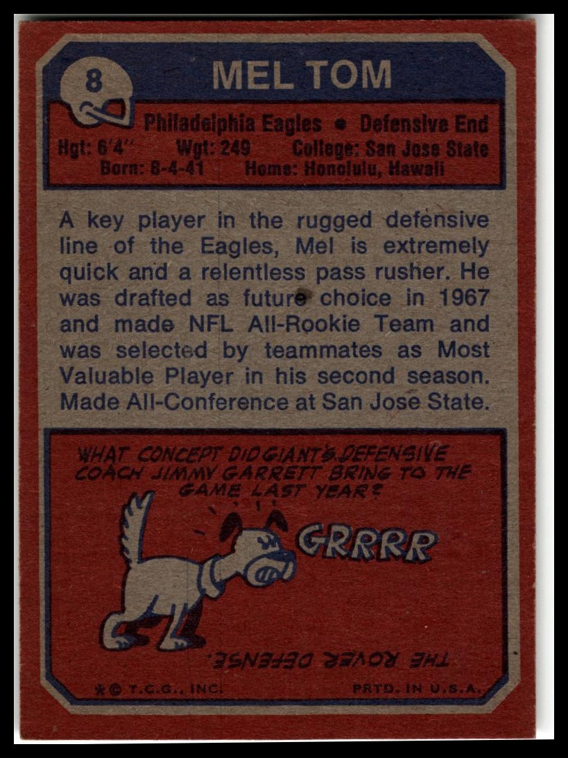1973 Topps #8 Mel Tom Excellent