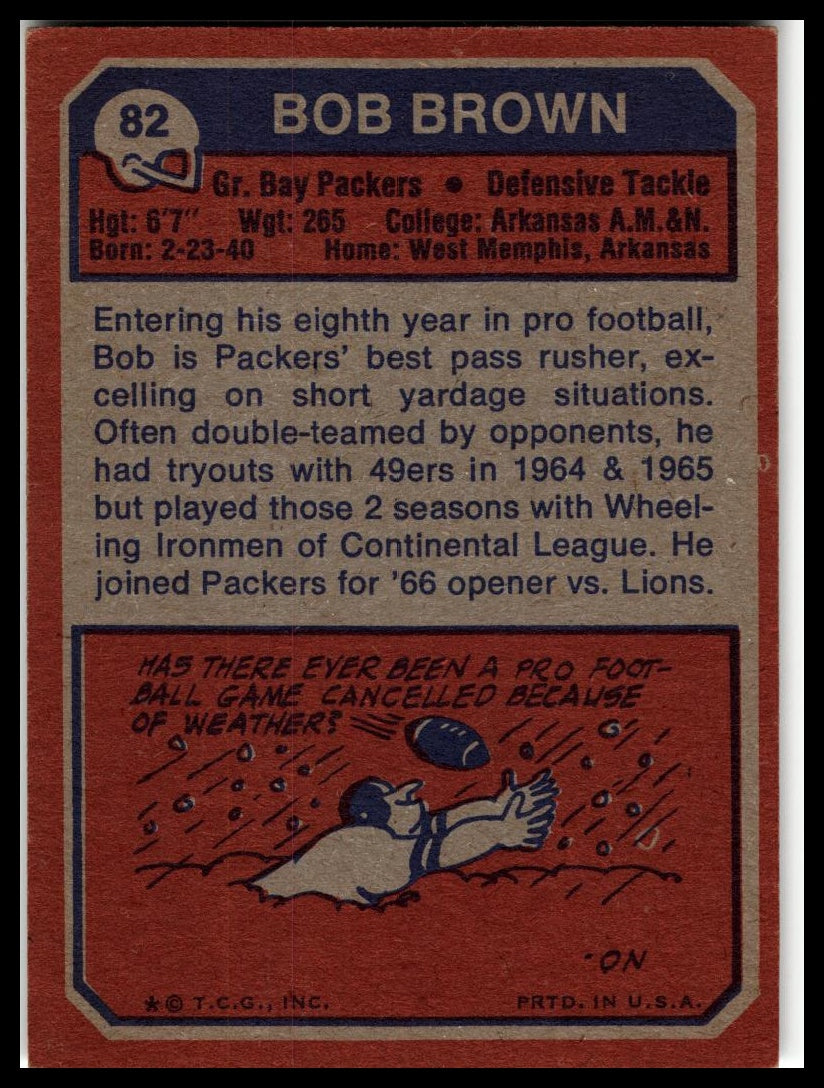1973 Topps #82 Bob Brown Excellent