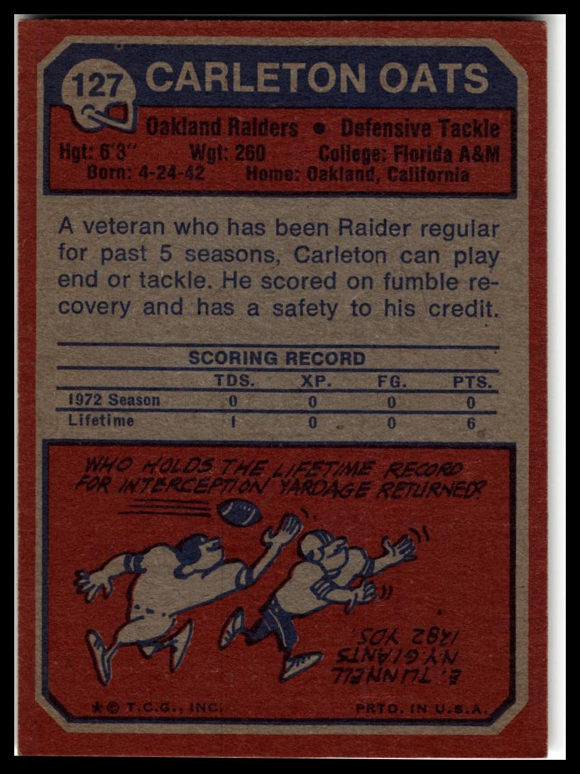 1973 Topps #127 Carleton Oats Excellent