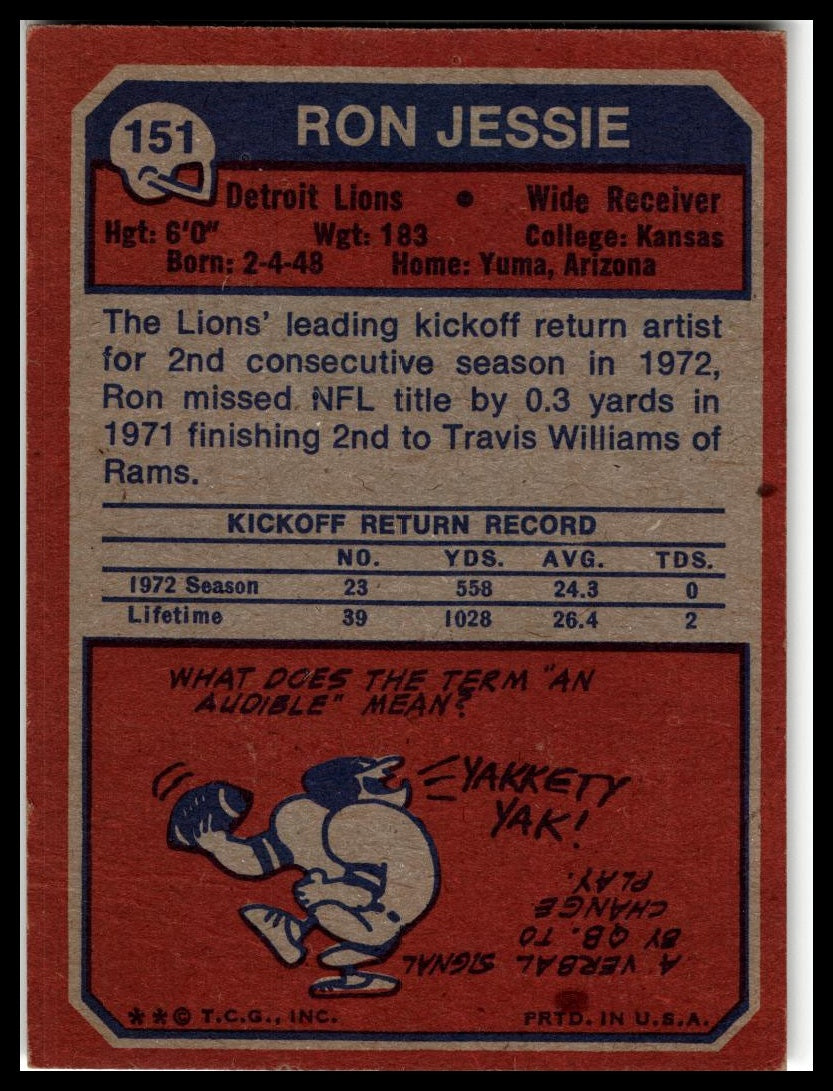 1973 Topps #151 Ron Jessie Excellent