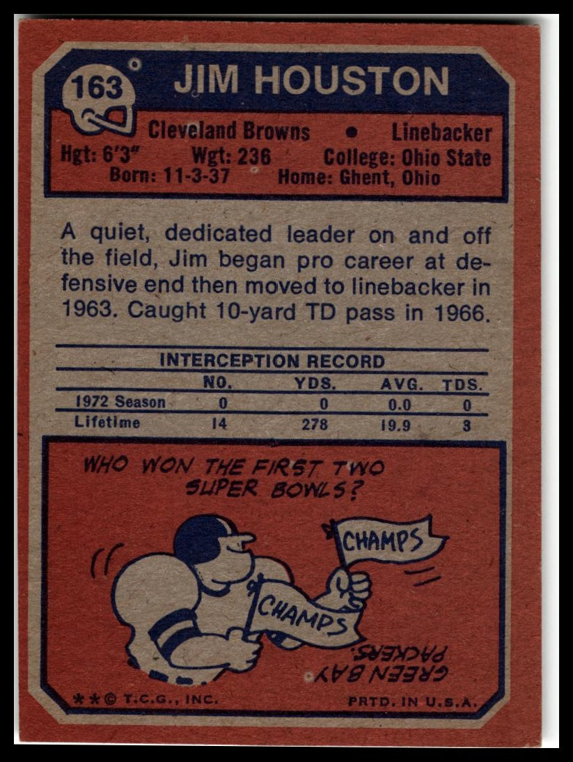 1973 Topps #163 Jim Houston Excellent