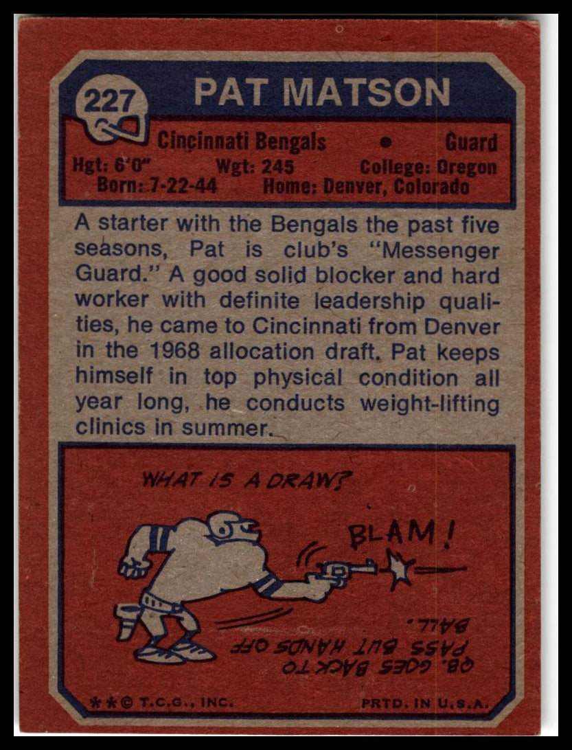 1973 Topps #227 Pat Matson Excellent