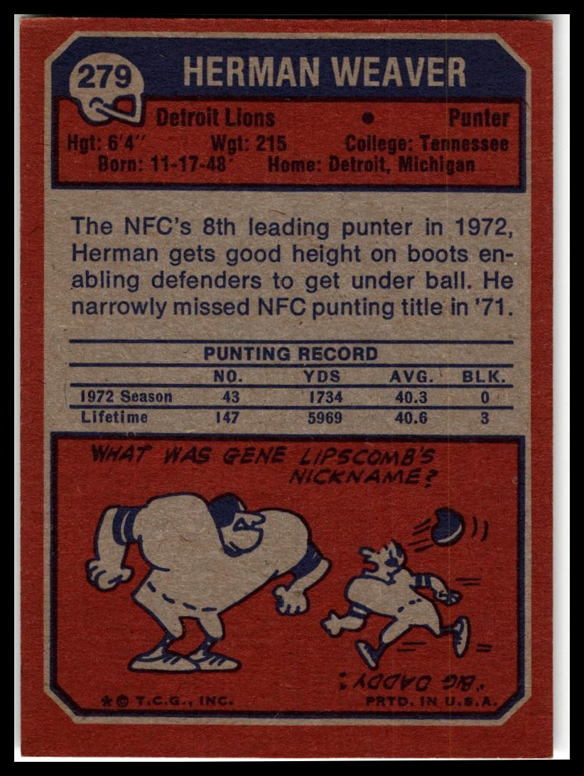 1973 Topps #279 Herman Weaver Excellent