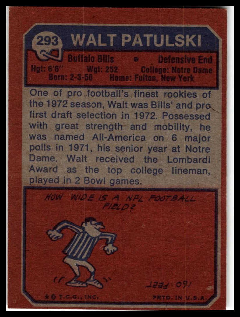 1973 Topps #293 Walt Patulski Excellent