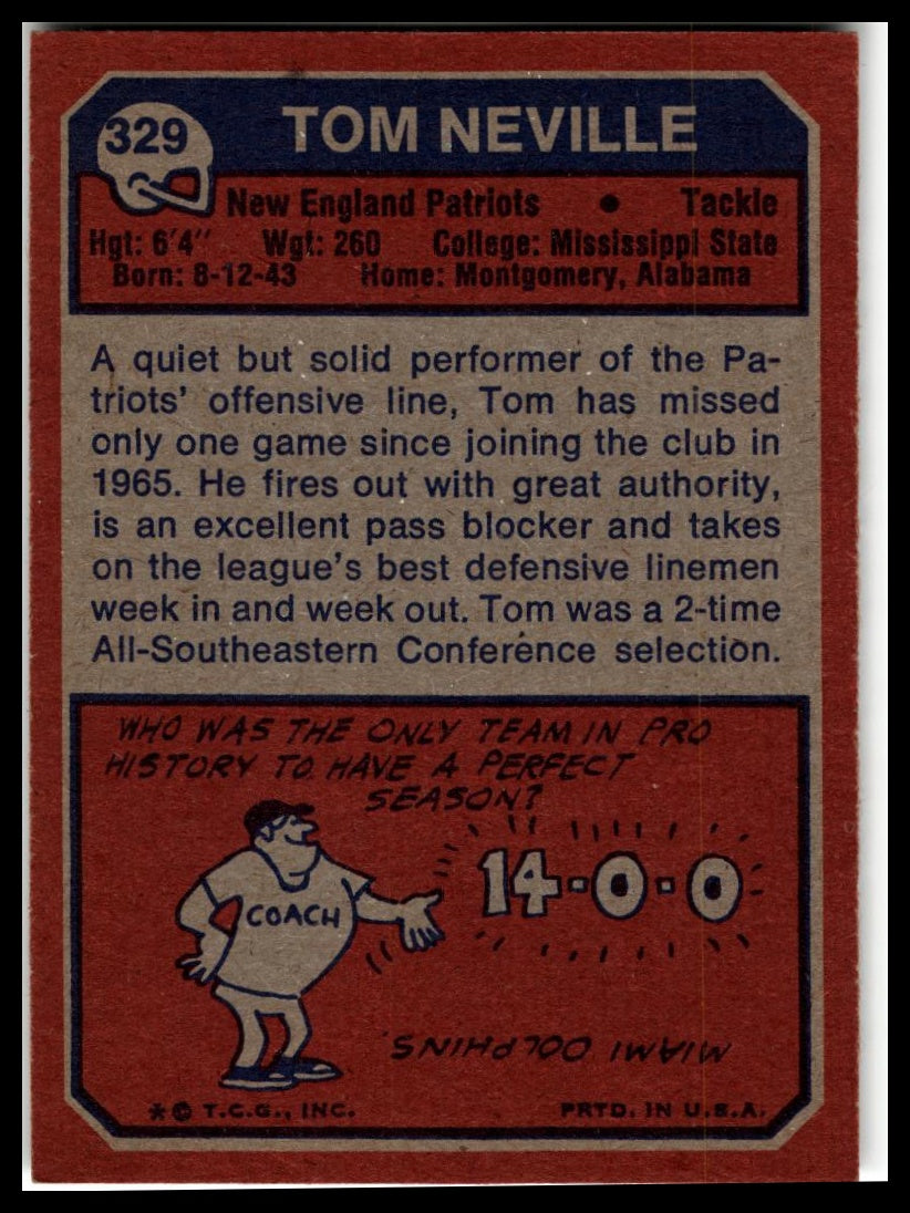 1973 Topps #329 Tom Neville Excellent