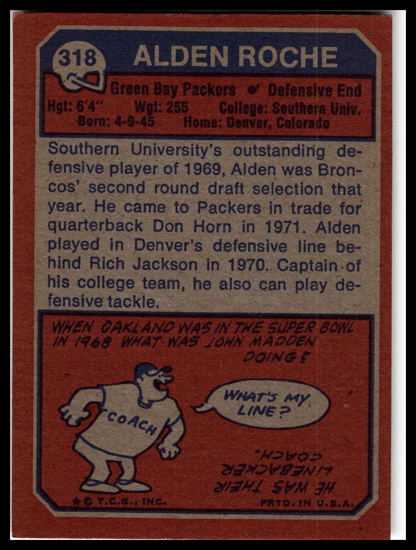 1973 Topps #318 Alden Roche Excellent