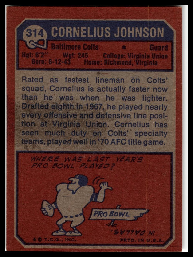 1973 Topps #314 Cornelius Johnson Excellent