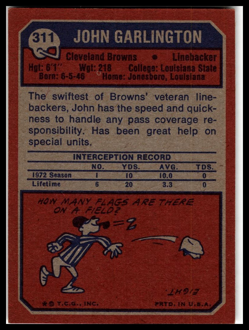 1973 Topps #311 John Garlington Excellent