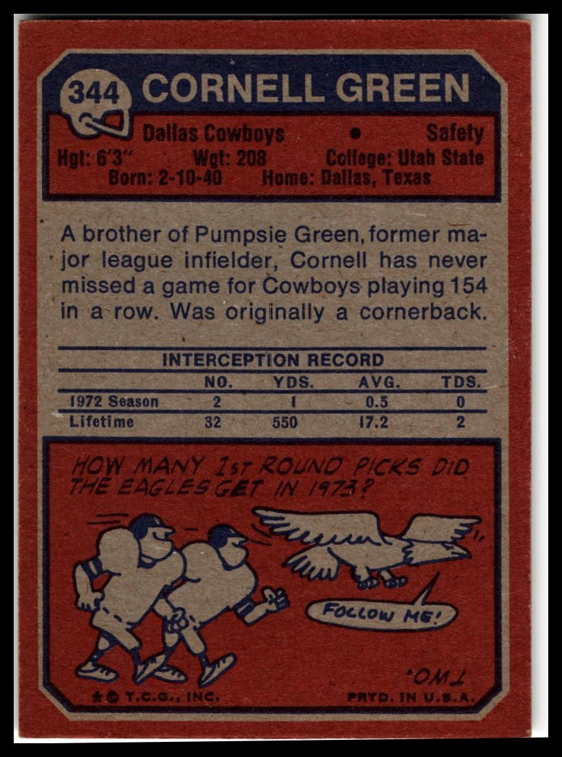 1973 Topps #344 Cornell Green Excellent