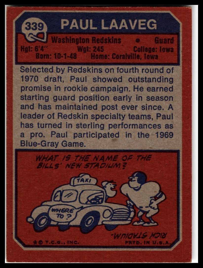 1973 Topps #339 Paul Laaveg Excellent