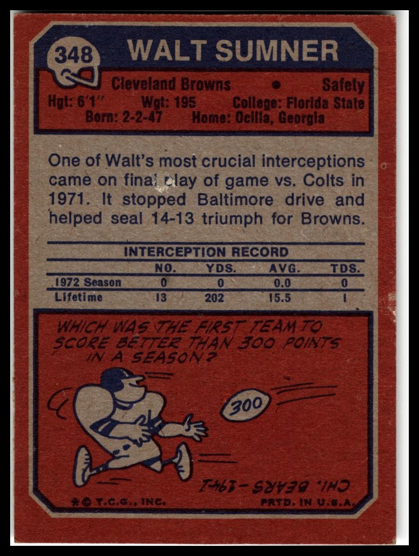 1973 Topps #348 Walt Sumner Excellent