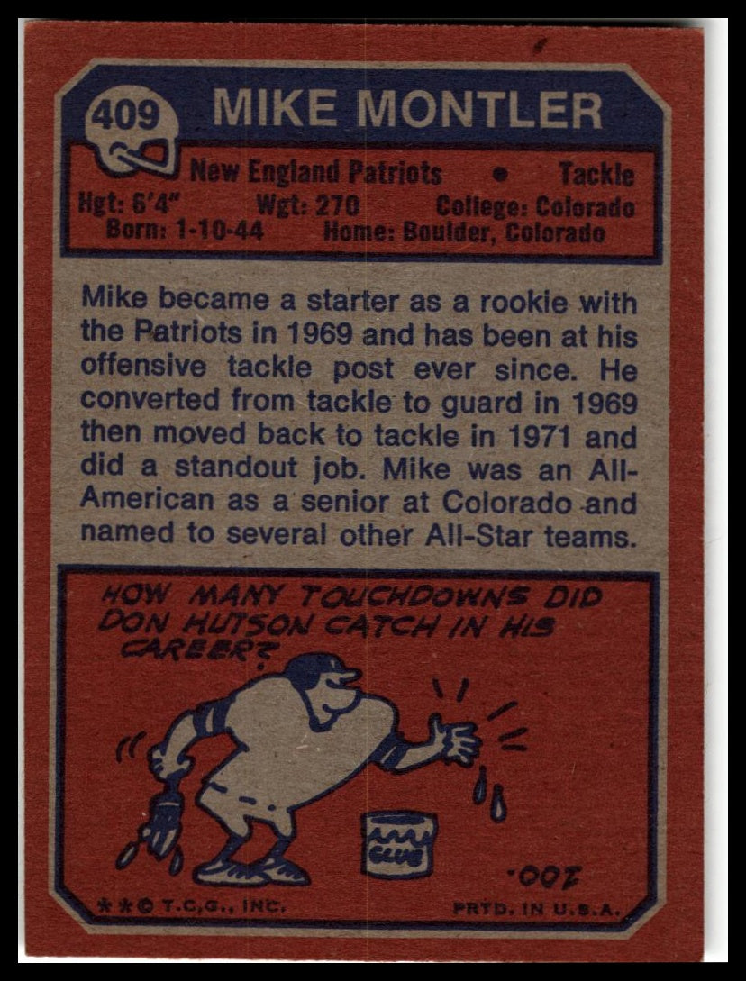 1973 Topps #409 Mike Montler Excellent