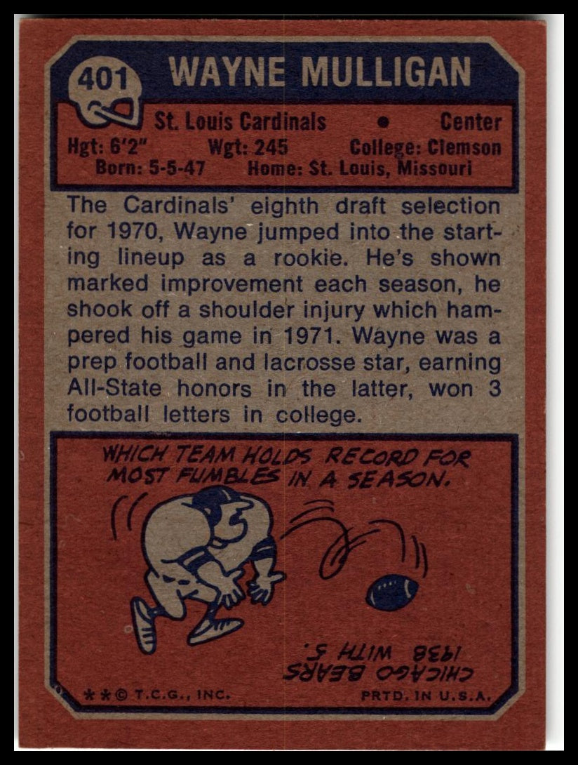 1973 Topps #401 Wayne Mulligan Excellent