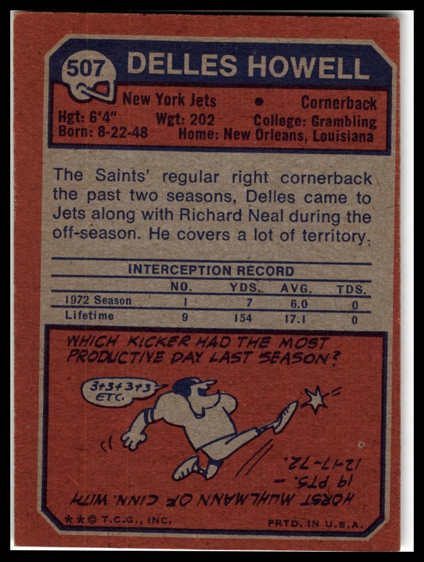 1973 Topps #507 Delles Howell Excellent