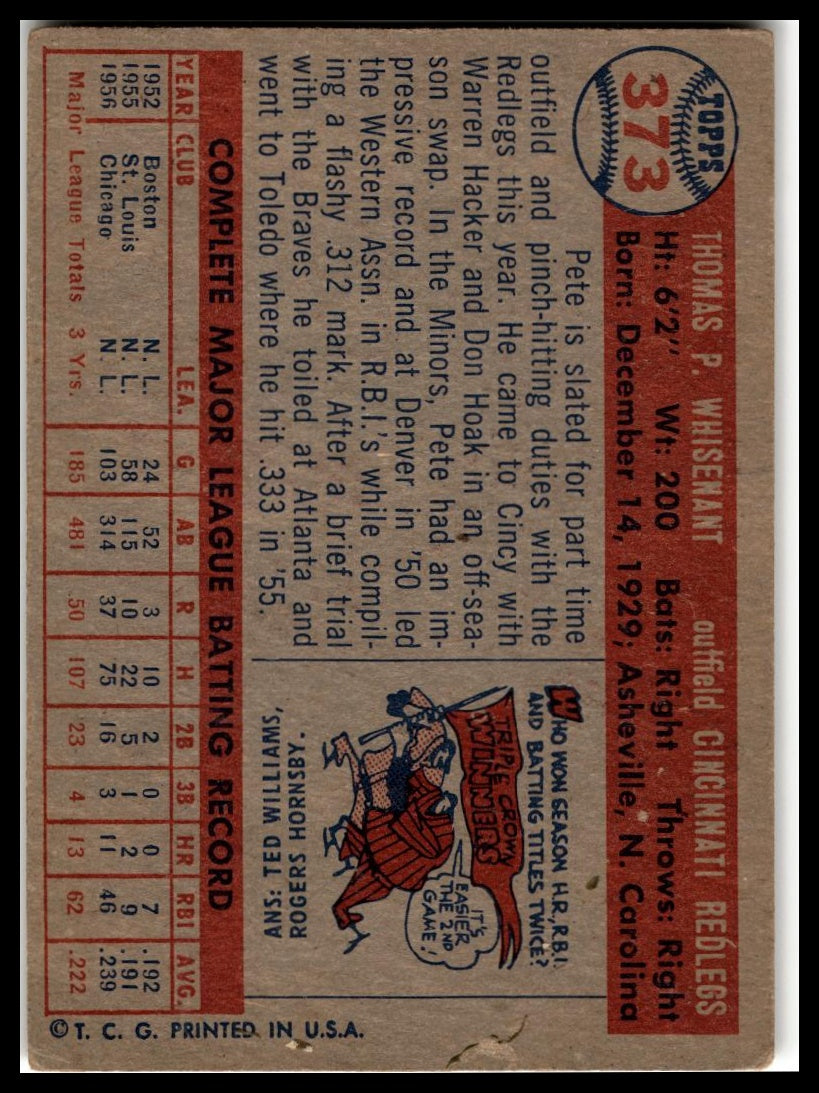 1957 Topps #373 Pete Whisenant Very Good