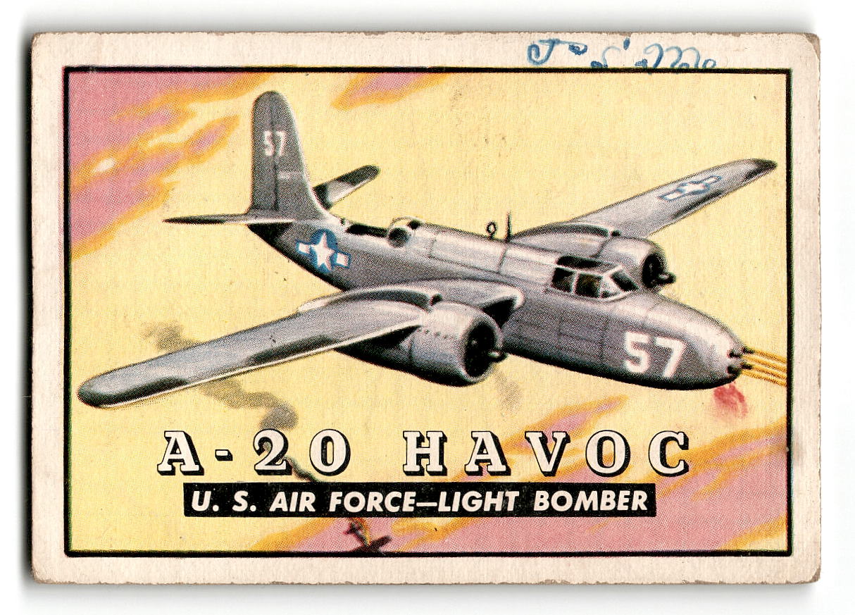 1952 Topps Wings #67 A-20 Havoc U.S. Air Force - Light Bomber