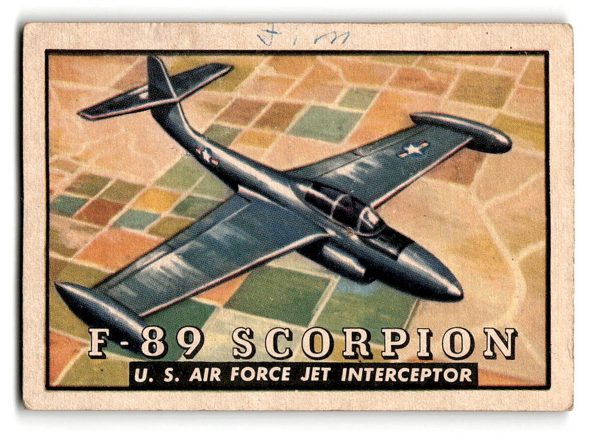 1952 Topps Wings #90 F-89 Scorpion U.S. Air Force Jet Interceptor