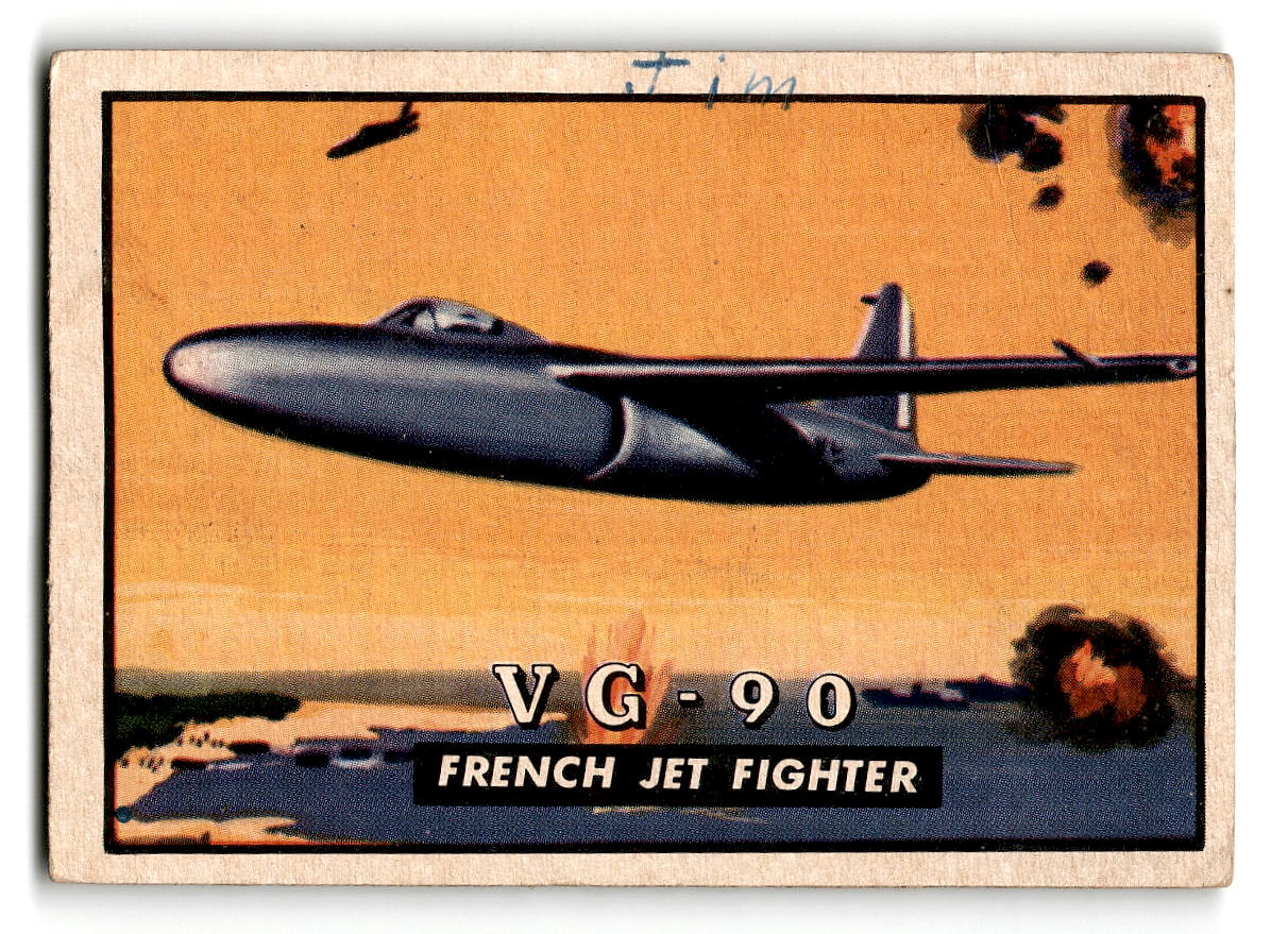 1952 Topps Wings #108 VG-90 French Jet Fighter
