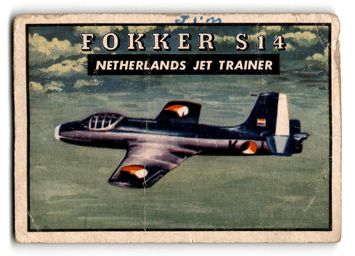 1952 Topps Wings #119 Fokker S14 Netherlands Jet Trainer