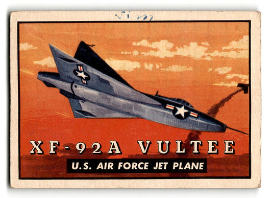1952 Topps Wings #142 XF-92A Vultee U.S. Air Force Jet Plane