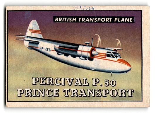 1952 Topps Wings #174 Percival P.50 Prince Transport British Transport Plane