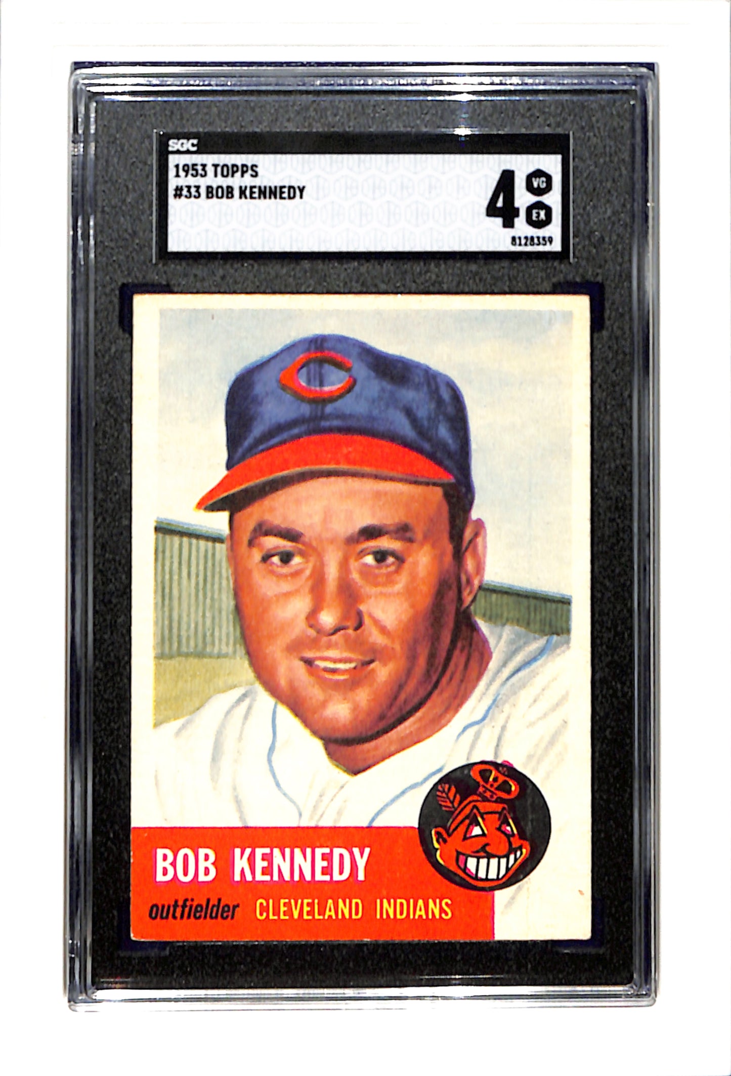 1953 Topps #33 Bob Kennedy - Cleveland Indians DP SGC 4 SN 8128359