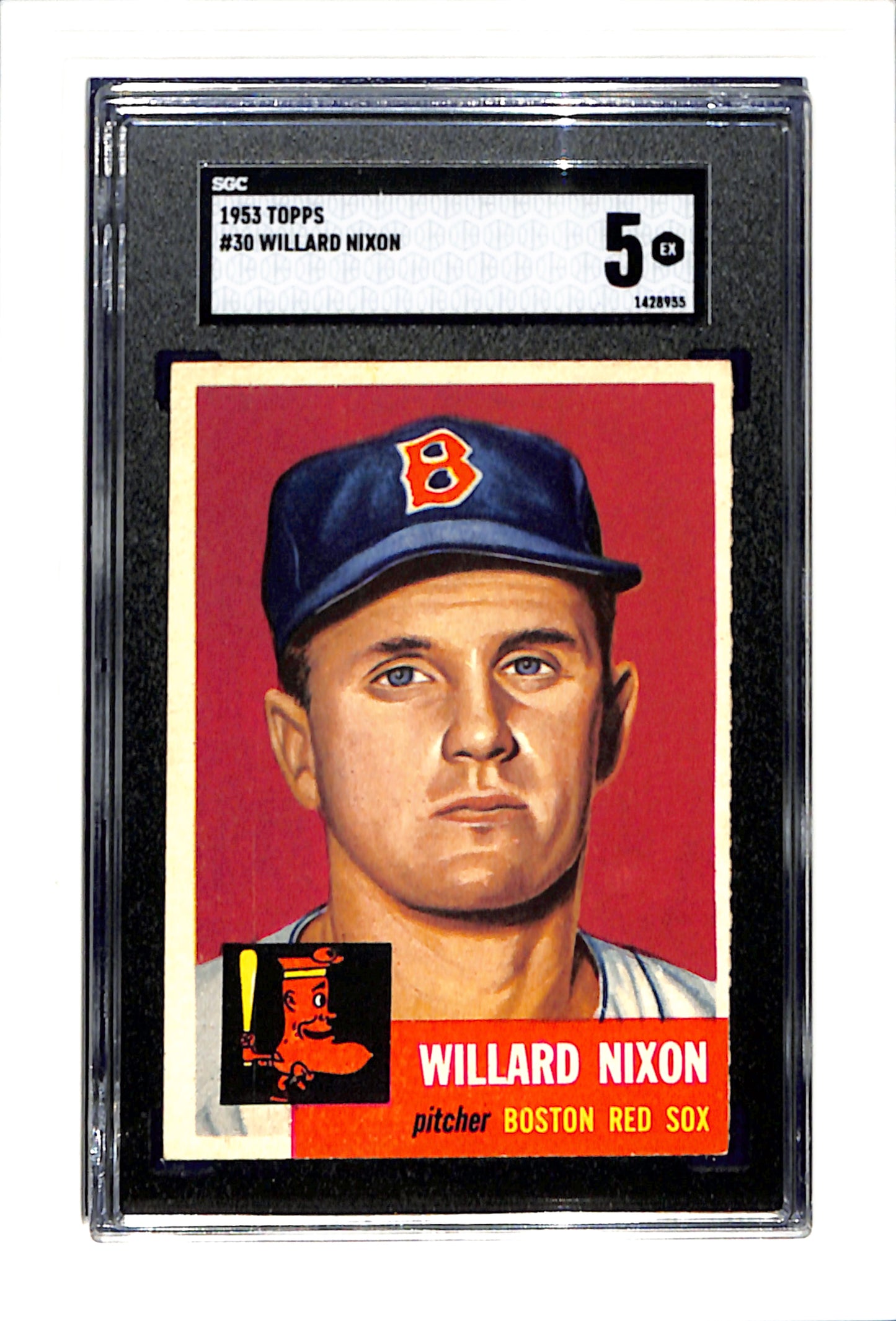 1953 Topps #30 Willard Nixon - Boston Red Sox SGC 5 SN 1428955