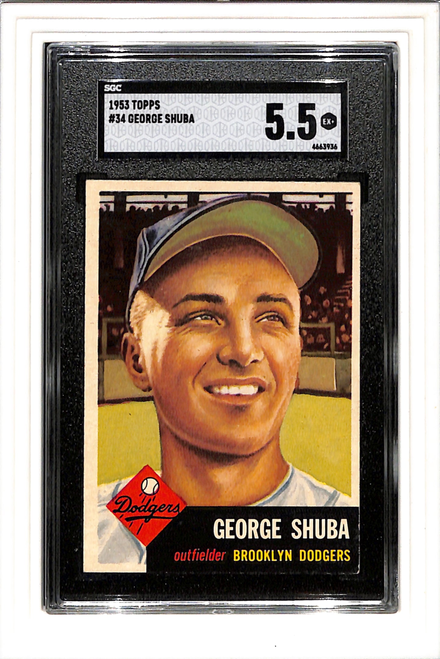 1953 Topps #34 George Shuba SGC 5.5 SN 4663936