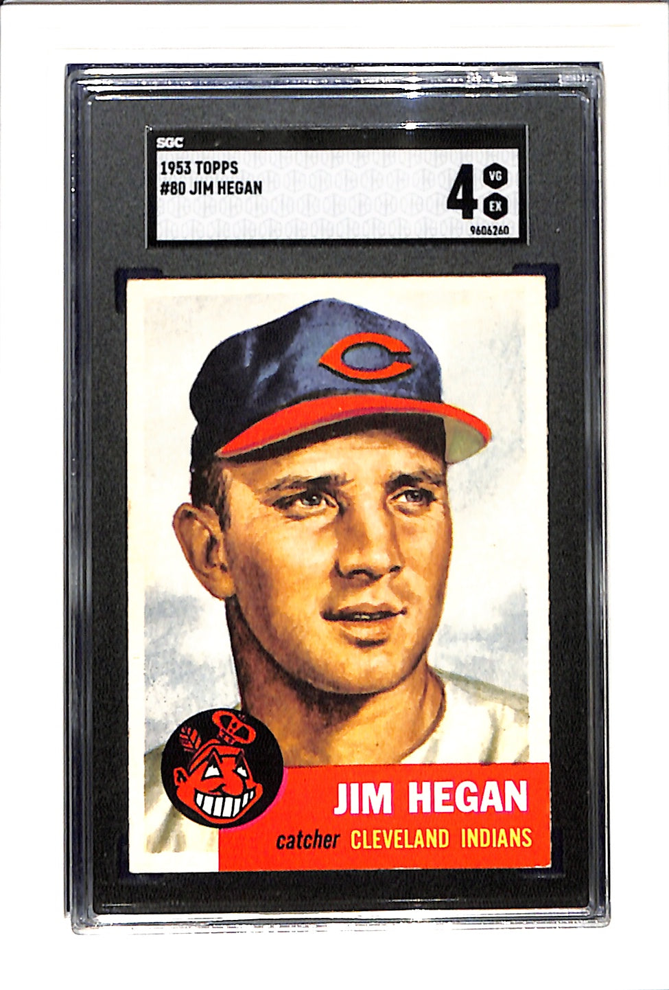 1953 Topps #80 Jim Hegan - Cleveland Indians SGC 4