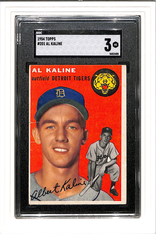 1954 Topps #201 Al Kaline RC SGC 3 SN 5452485