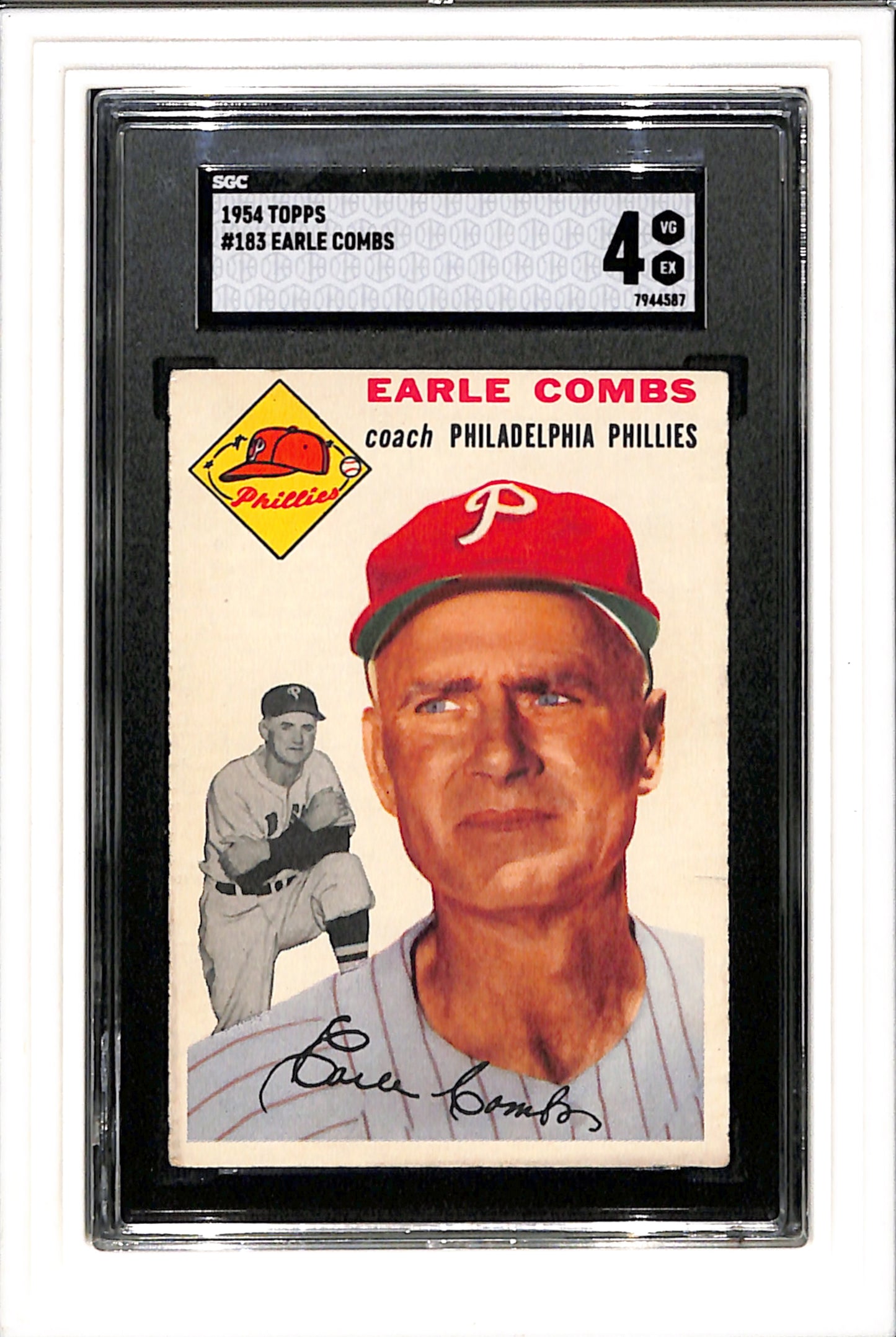 1954 Topps #183 Earl Combs SGC 4 SN 7944587