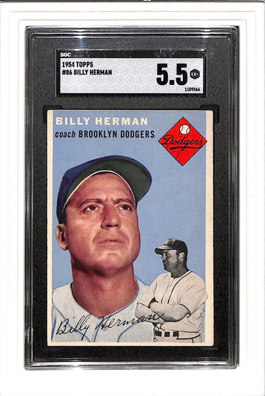 1954 Topps #86 Billy Herman SGC 5.5 SN 1109566