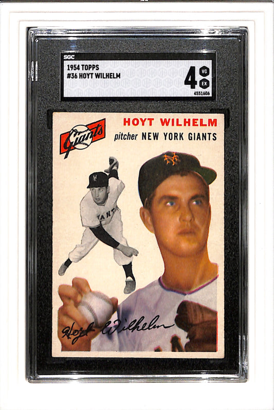 1954 Topps #36 Hoyt Wilhelm SGC 4 SN 4551606