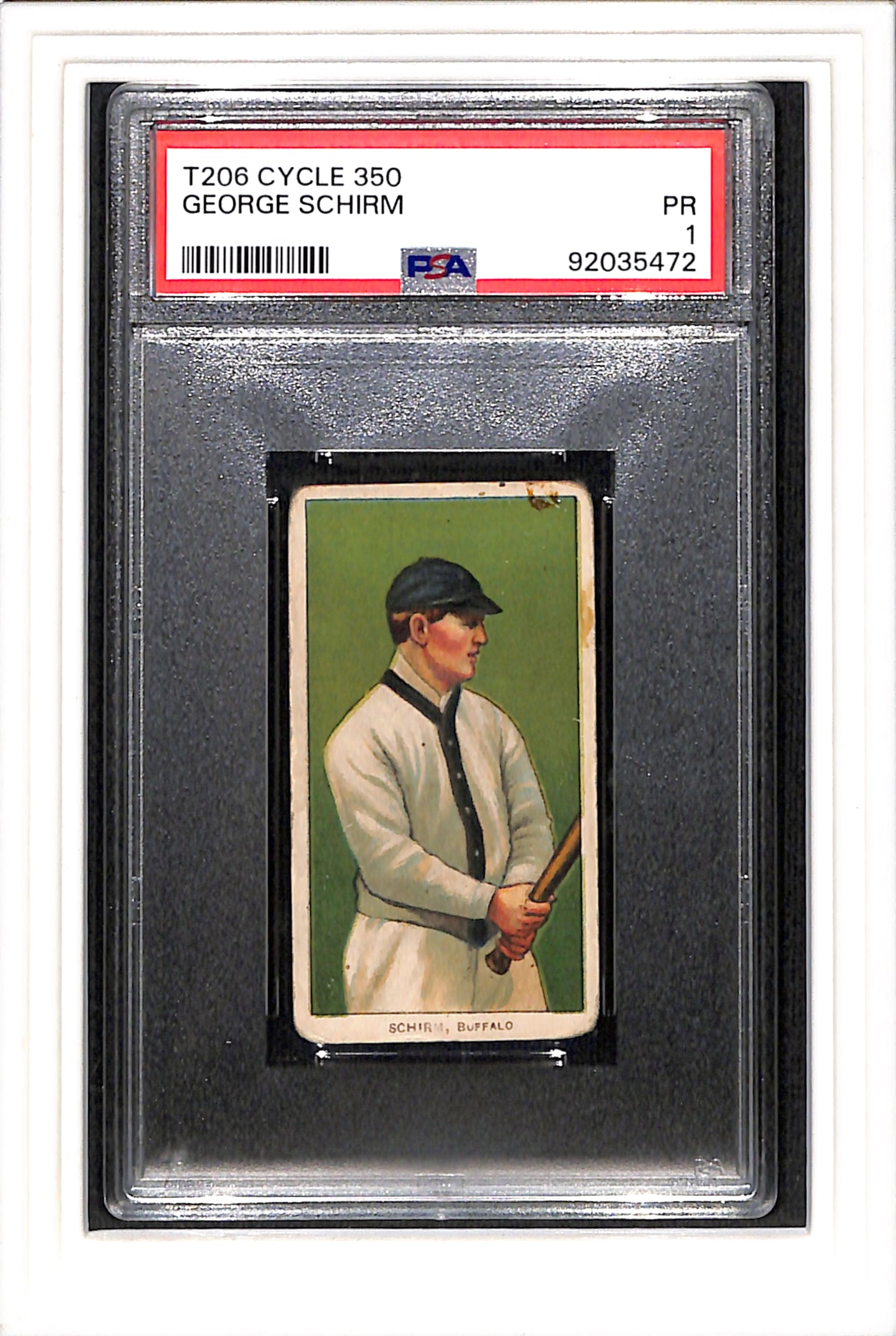 1909 T206 George Schirm Cycle 350 PSA 1 SN 92035472