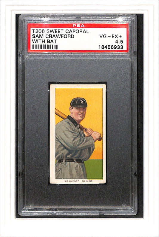 1909 T206 Sam Crawford with bat SC 350 PSA 4.5 SN 18456933