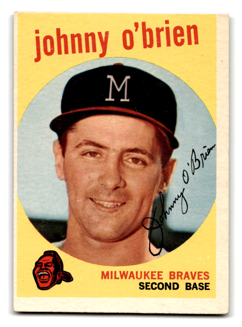 1959 Topps #499 Johnny O'Brien Milwaukee Braves VGEX