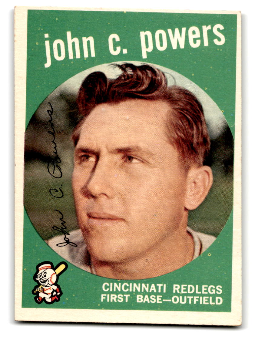 1959 Topps #489 John Powers Cincinnati Reds VGEX