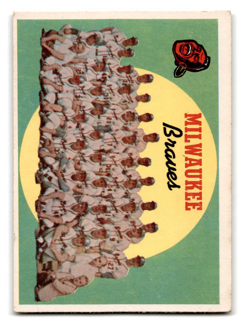 1959 Topps #419 Milwaukee Braves Team Checklist VG