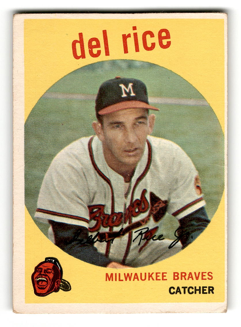 1959 Topps #104 Del Rice Milwaukee Braves VG