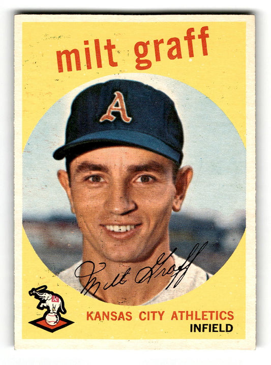 1959 Topps #182 Milt Graff Kansas City Athletics VGEX