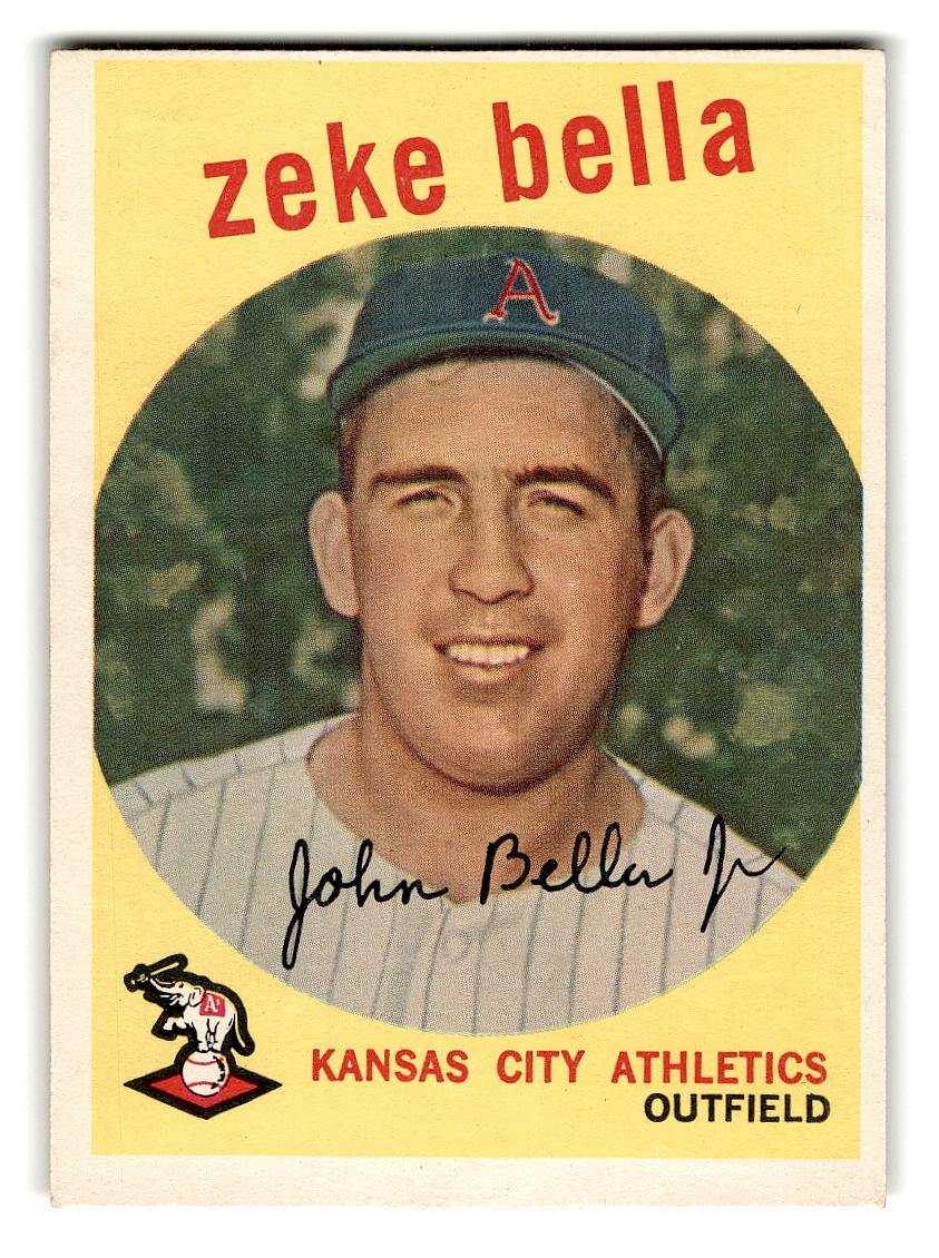 1959 Topps #254 Zeke Bella Kansas City Athletics RC EX