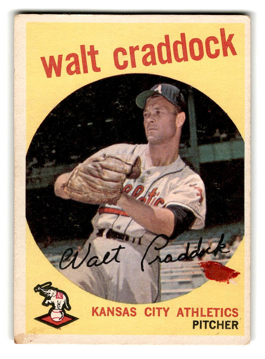 1959 Topps #281 Walt Craddock Kansas City Athletics RC F/G