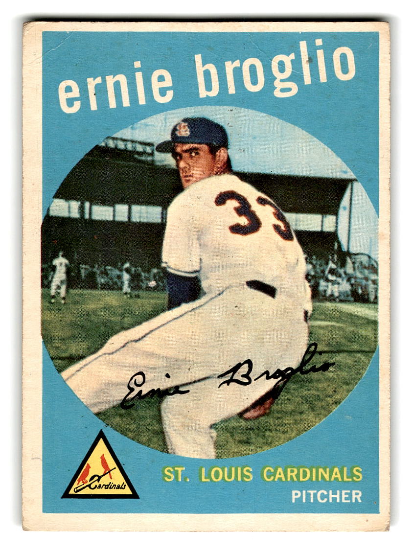 1959 Topps #296 Ernie Broglio St. Louis Cardinals RC VG