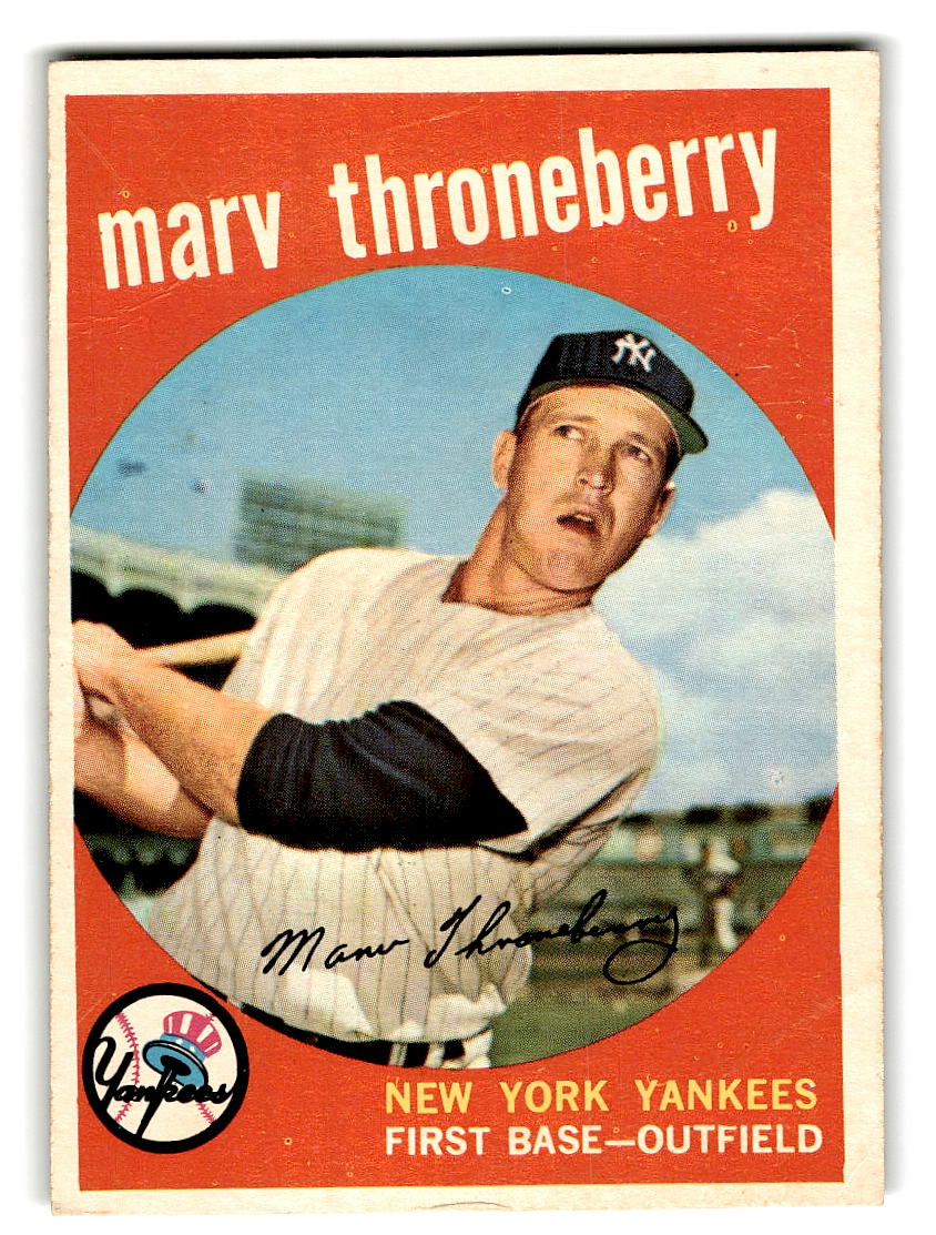 1959 Topps #326 Marv Throneberry New York Yankees VG