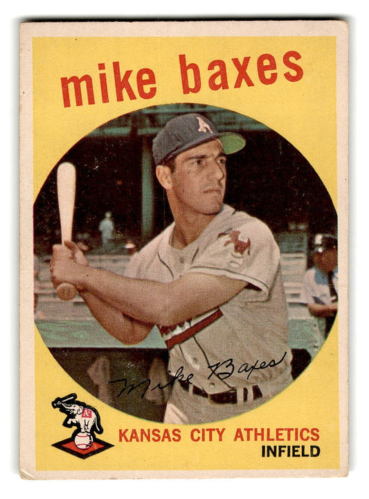 1959 Topps #381 Mike Baxes Kansas City Athletics VG