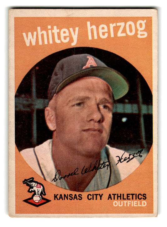 1959 Topps #392 Whitey Herzog Kansas City Athletics VGEX